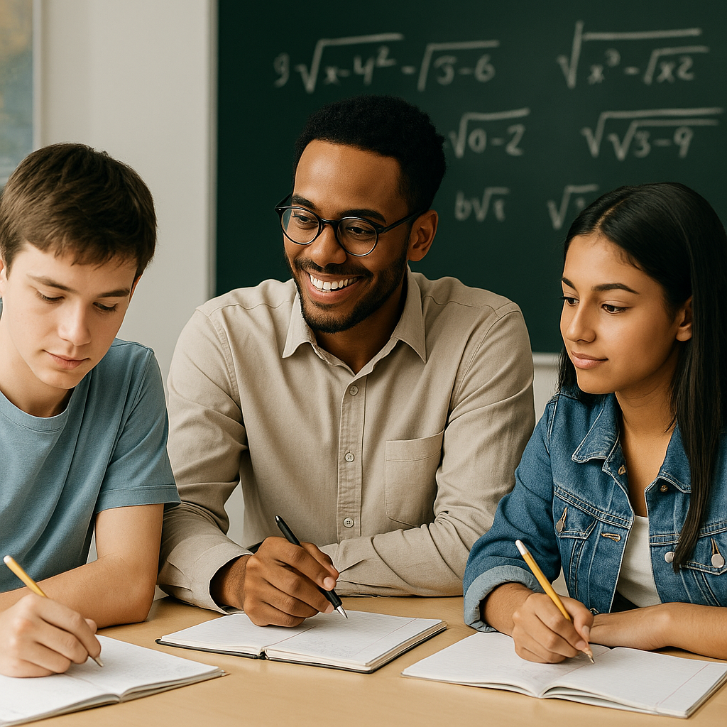 Tutor helping students with mathematics - Personalized Learning with Academic Excellence
